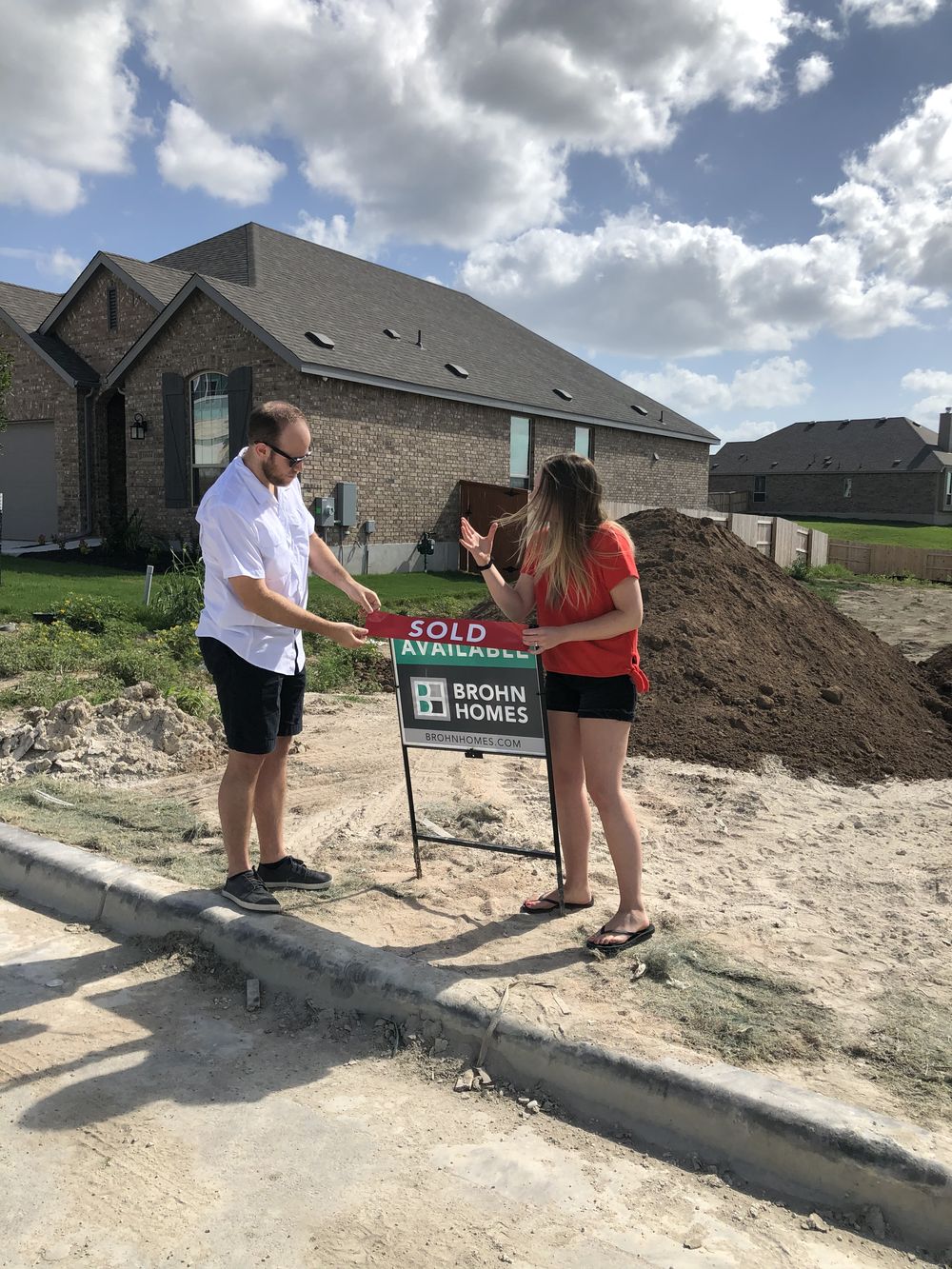 Real homeowners on closing day, South Austin · Brohn Homes