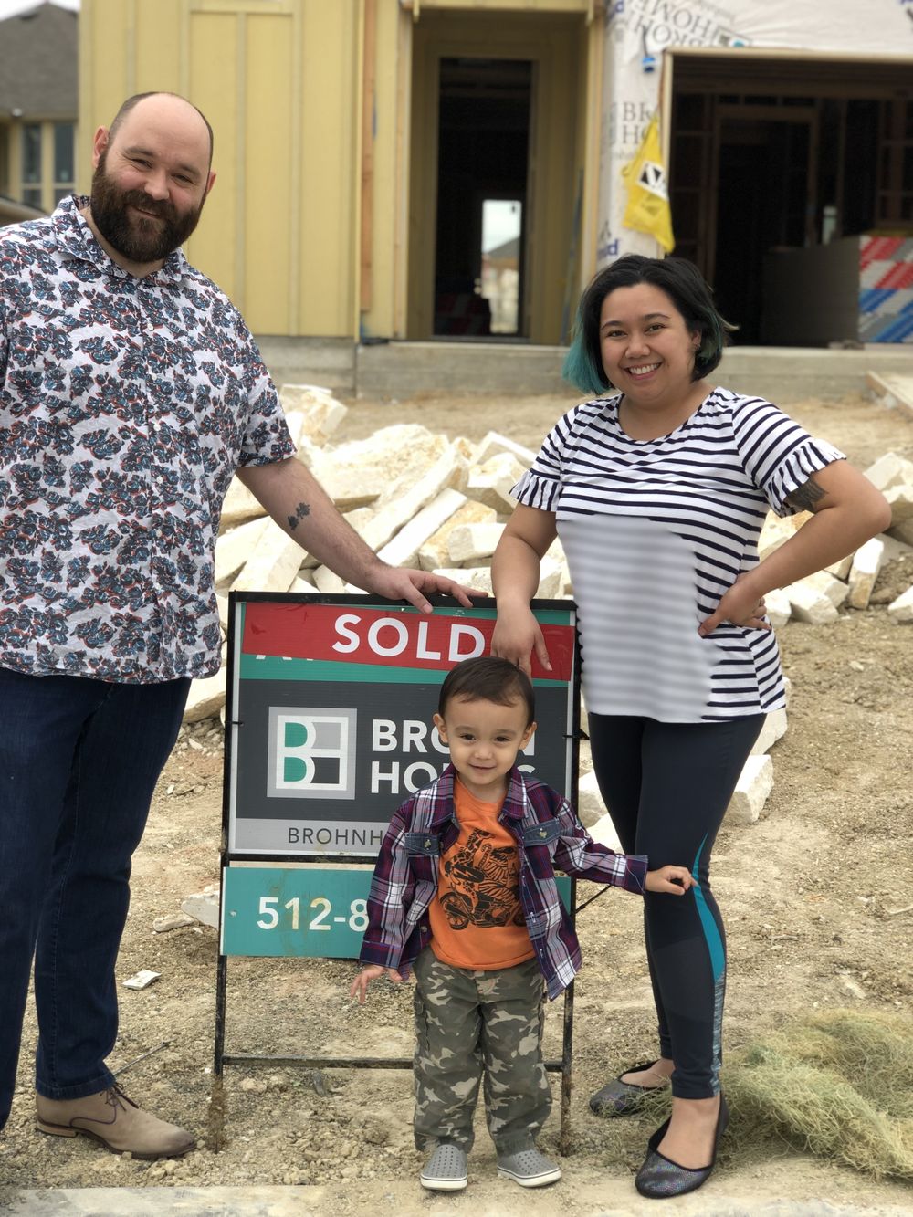 Real homeowners on closing day, Wildhorse Ranch · East Austin · Brohn Homes