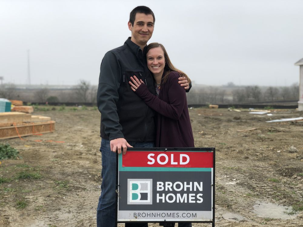 Real homeowners on closing day, Wildhorse Ranch · East Austin · Brohn Homes