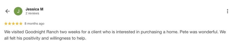 Google review from Jessica M.
